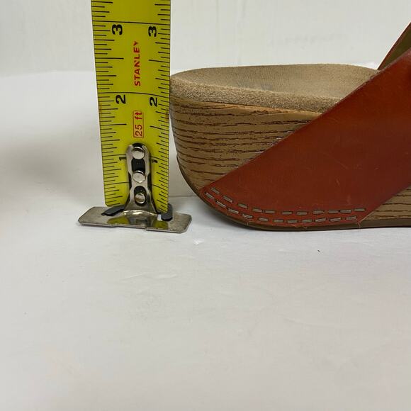 Dansko Lacee Burnished Calf Leather Strappy Sandal Rust Burnt Orange Size 37 - Picture 11 of 11